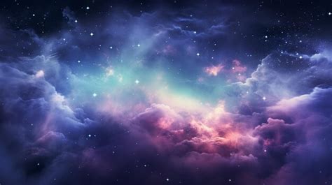 Premium Photo Purple And Blue Galaxy With Stars And Clouds Generative Ai