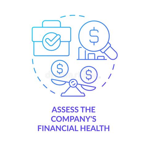 Assess Company Financial Health Blue Gradient Concept Icon Stock