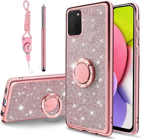 B Wishy For Samsung Galaxy A03s Case For Women Glitter