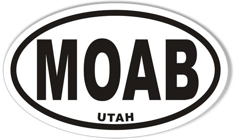 Moab Utah Oval Bumper Stickers