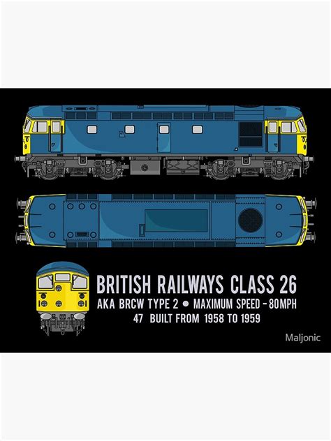 British Railways Class 26 Brcw Type 2 Locomotive Diagram T Poster For Sale By Maljonic