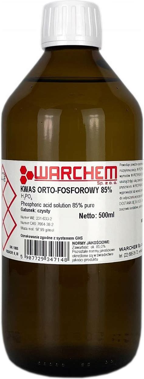 Drobne Akcesoria Medyczne Warchem Kwas Orto Fosforowy 85 Czysty 500Ml