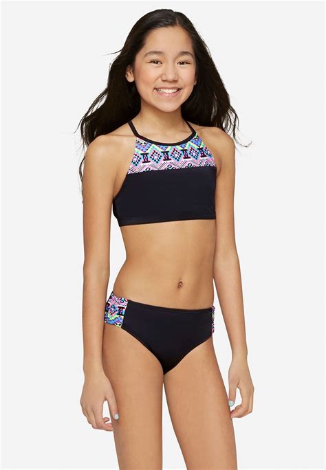 Print Halter Bikini Girls Bathing Suits Bikini Trend Swimsuits For