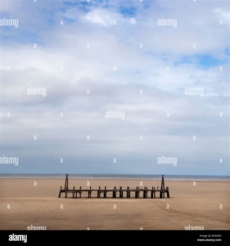 Remains Of The Old Pier At Lytham St Annes Lancashire England Uk Stock