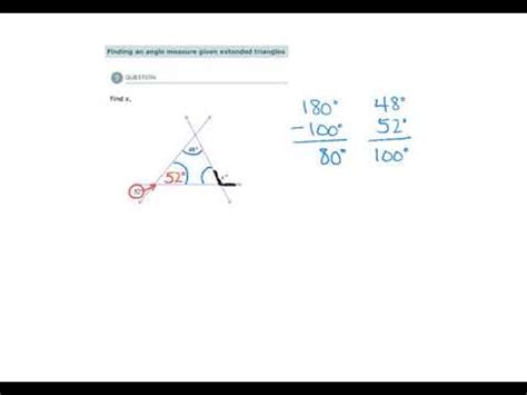 Finding An Angle Measure Given Extended Triangles Aleks Youtube