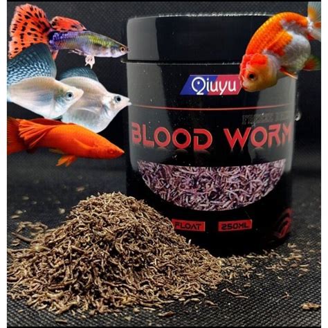 Qiuyu Fish Food Blood Worms Freeze Dried Cacing Lazada