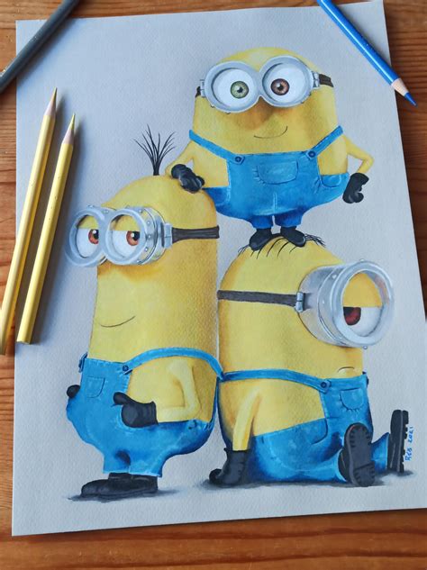 The Minions In Colored Pencils Rdrawing