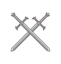 Two Crossed Swords Royalty Free Vector Image Vectorstock