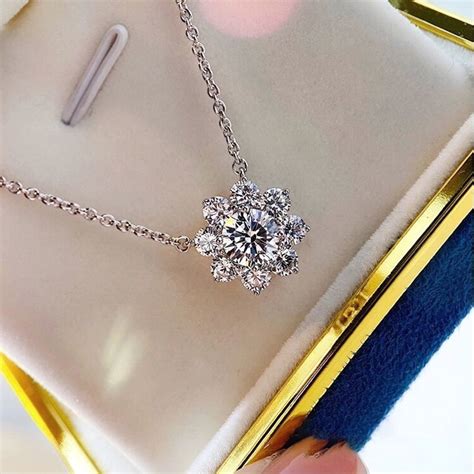 Carat Moissanite Pendant Necklace Free Chain Sterling Etsy