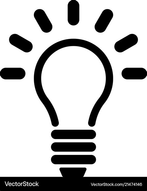 Lamp Light Bulb Idea Flat Icon Royalty Free Vector Image