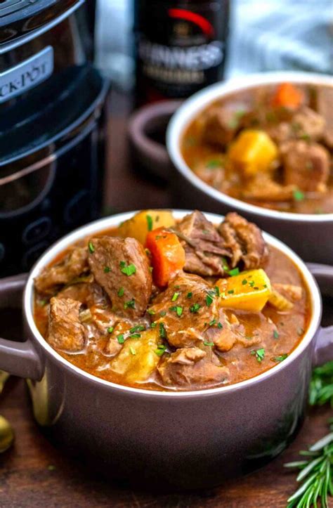 Slow Cooker Guinness Beef Stew Video Sweet And Savory Meals