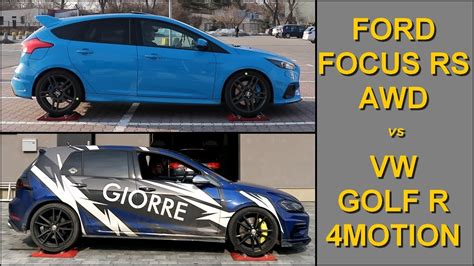 SLIP TEST Ford Focus RS AWD Vs Volkswagen Golf R 4Motion 4x4 Tests