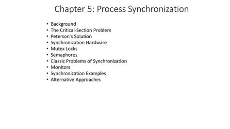 Chapter 5 Process Synchronization Ppt Download