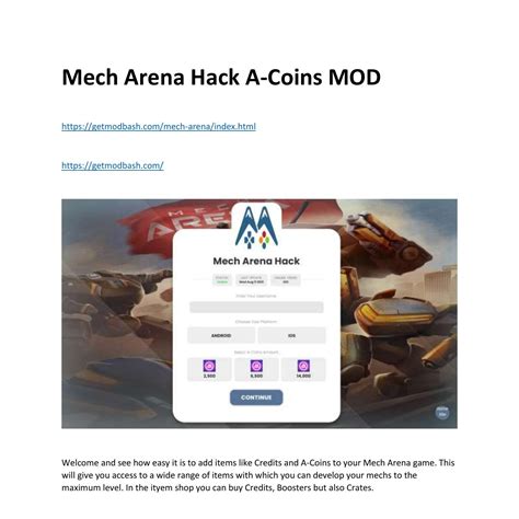 Mech Arena Hack A Coins Mod Pdf Docdroid