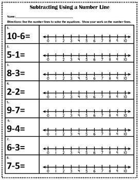 number line grade 1 math 1 - subtraction using number line subtraction ...