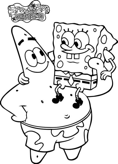 Cute Sponge Sunger Bob Patrick Coloring Page Wecoloringpage