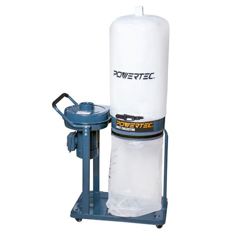 POWERTEC 1 HP Dust Collector With 1 Micron Dust Collector Bags And