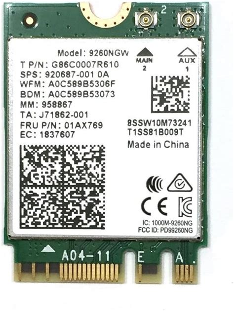 Dual Band Wireless AC 9260NGW NGFF Wifi Card M 2 NGFF 2 4 5GHz 160Mhz