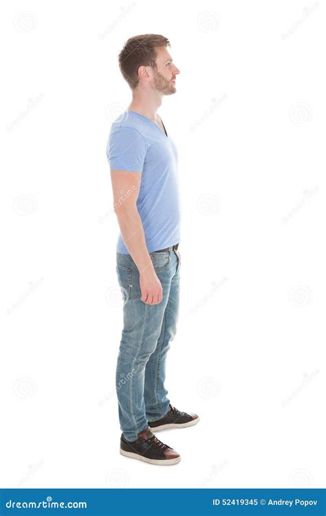 Young Man Standing Isolated On White Background Stock Image Image Of