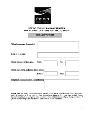 Fillable Online Thanet Gov Use Of Council Land Premises Thanet