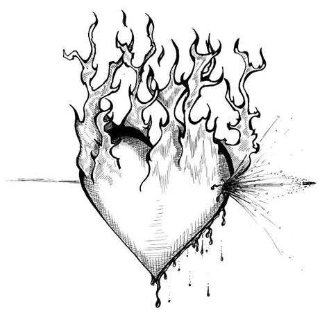 How To Draw Hearts With Flames