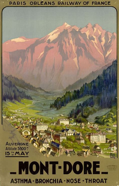 Pingl Par Anny Gl Sur France Auvergne Affiche De Voyage Vintage