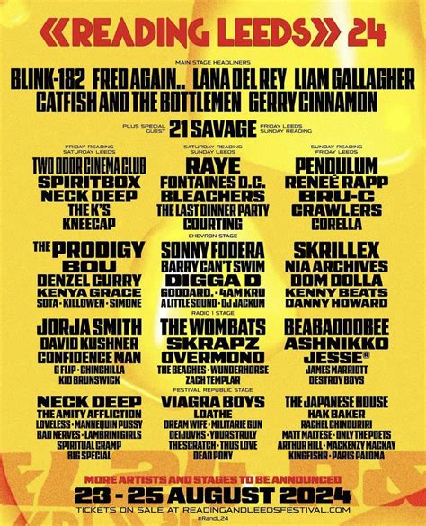 Reading & Leeds 2024 full lineup : r/indieheads