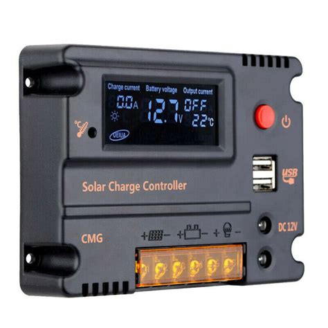 Solar Controller 20a Mppt 12v Pv Solar Panel Battery Charger Regulator Lcd Display Th