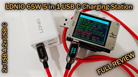 LDNIO 65W 5 In 1 USB C Charging Station With AC Outlet Extender QC PD