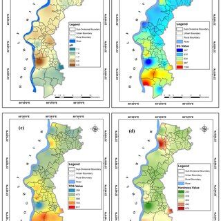 Spatial Distribution Maps Of Water Quality Parameters A PH B EC