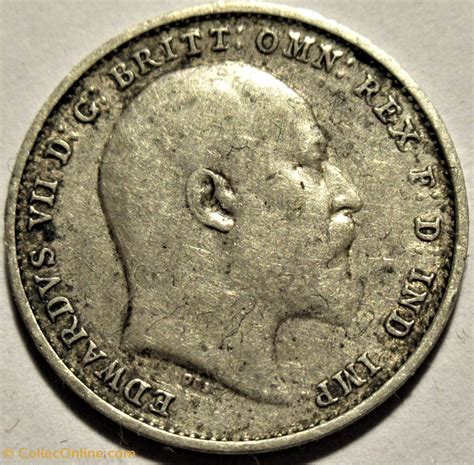 Edward VII 3 Pence 1910 United Kingdom Moedas Mundo Reino Unido