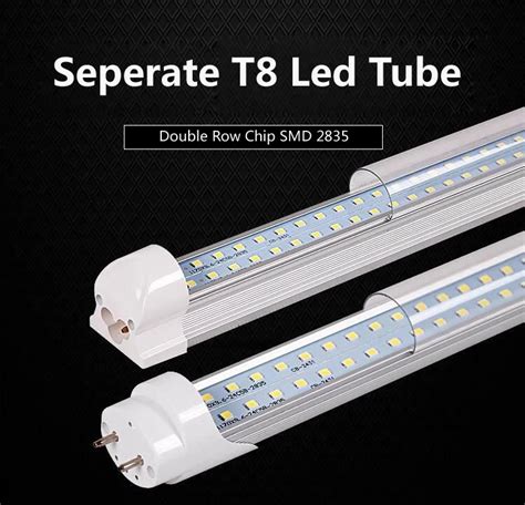 W T Led Tube Mm Ft Led Seperate Tube Lights Double Strips Cm