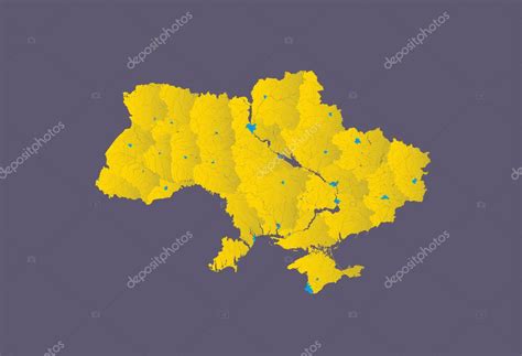 Map Of Ukraine With Rivers And Lakes The Map Shows Oblasts And Small