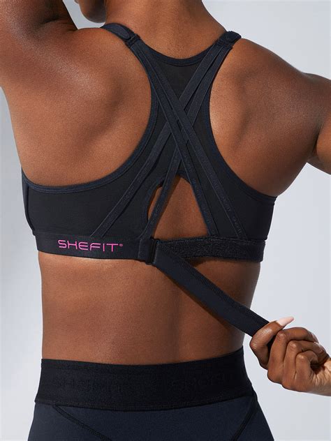 Exhilarate Sports Bra Black And Pink Shefit