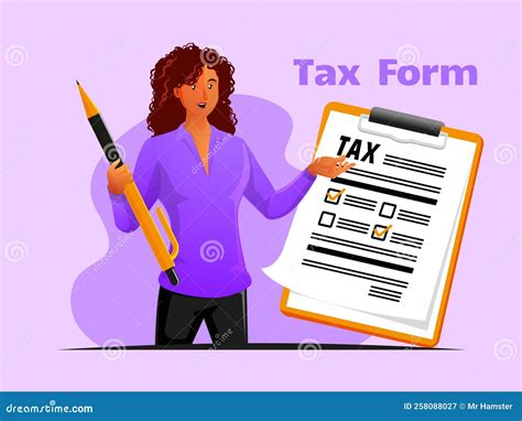 Tax Payment Filling Tax Form Tax Payment Date Stock Vector