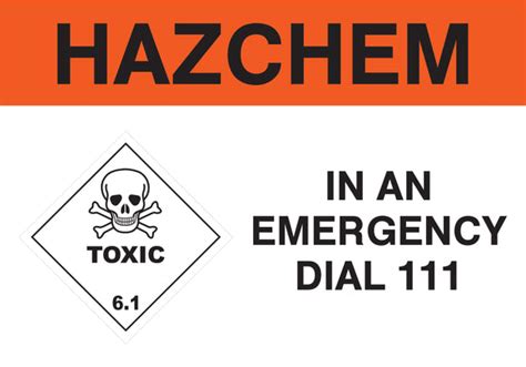 Hazchem Toxic 61 Online Nz Signs