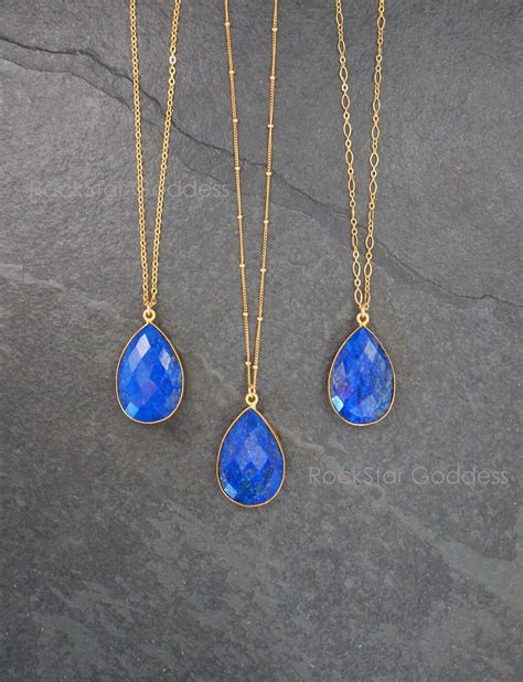 Gold Lapis Necklace , Lapis Necklace, Lapis Lazuli Necklace, Lapis Pendant, Lapis Lazuli Jewelry ...