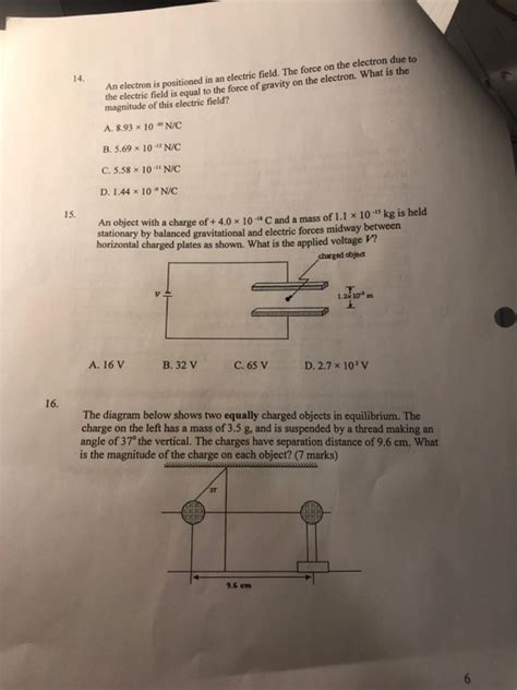 Solved An Electron Is Positioned In An Electric Field The Chegg