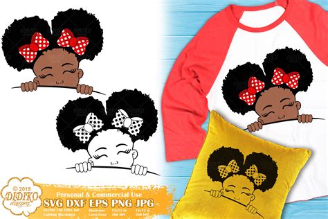 Black Girl Svg Peek A Boo Svg Peeking Afro Girl With Bow 840689 Cut Files Design Bundles