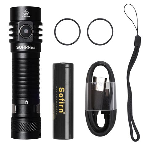 SOFIRN SC18 Rechargeable EDC Flashlight SST40 Max 1800 Lumens TIR