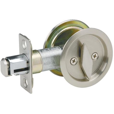 Weiser Lock Satin Nickel Round Pocket Door Privacy Lock Home Hardware