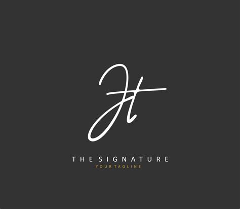 J T JT Initial Letter Handwriting And Signature Logo A Concept