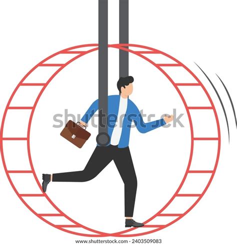 Businessman Running Rat Wheel Endless Race Stock Vector (Royalty Free ...