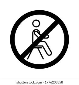 No Sitting Do Not Sit On Stock Vector Royalty Free