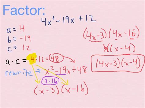 Factoring Quadratic Trinomials When A Not Equal To 1 Youtube