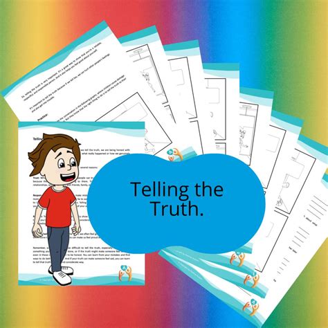 Telling The Truth Worksheets To Teach Children Social Skills