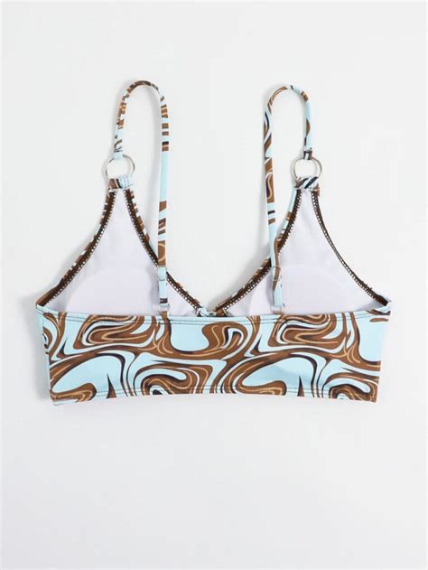 Top bikini con patrón de fluido vinculado con aro Express Solutions Cuba