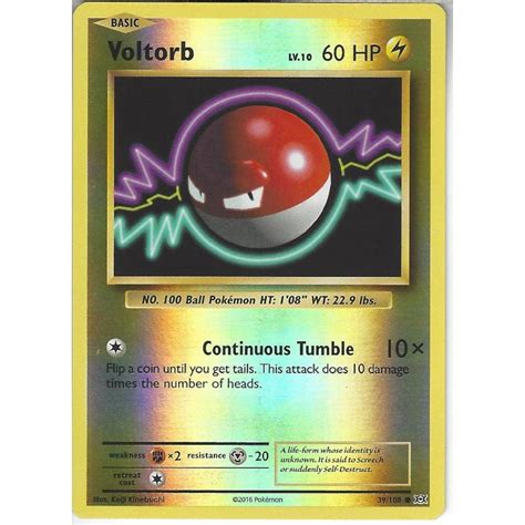 Pokemon Trading Card Game 39 108 Voltorb Reverse Holo XY 12