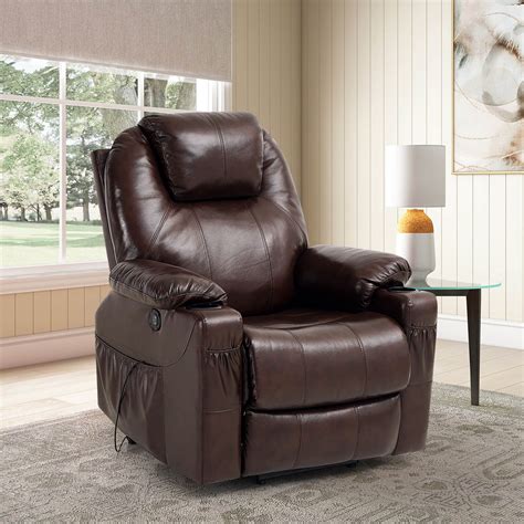 RESTREAL Leather Power Lift Recliner Chair with Heat & Massage