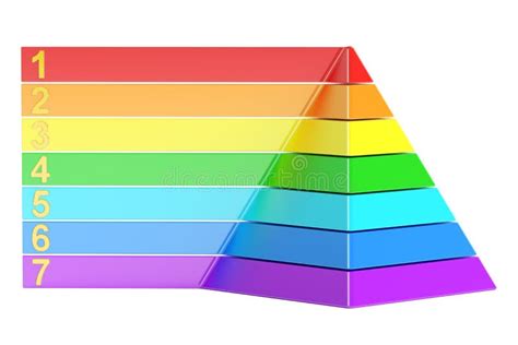 Pyramid with Color Levels, Pyramid Chart. 3d Rendering Stock Illustration - Illustration of ...